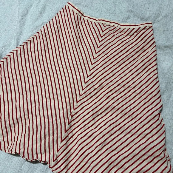 Lauren Ralph Lauren Red and Cream A-Line Skirt - Picture 2 of 6